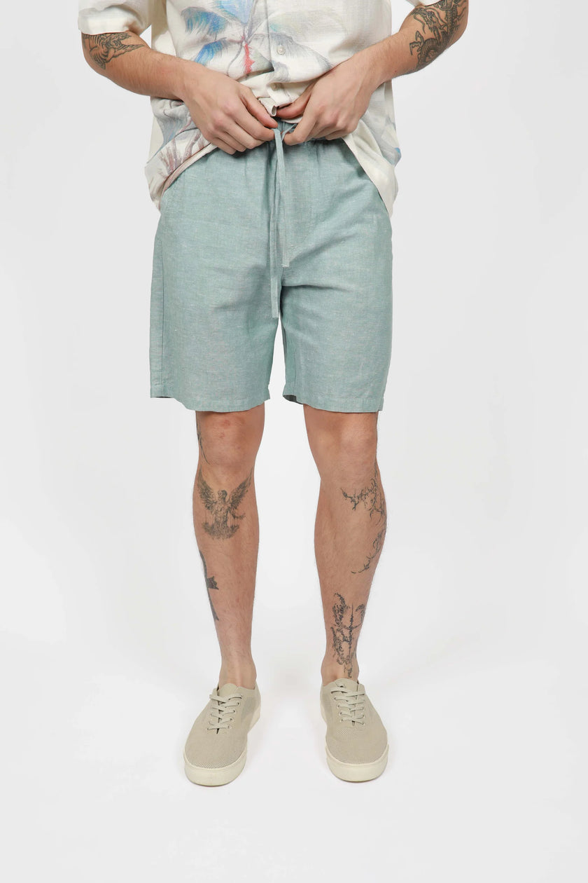James Harper Linen Relaxed Waist Short Sea