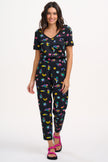Sugarhill Brighton Bianca Jersey Jumpsuit Black/ Summer Joy