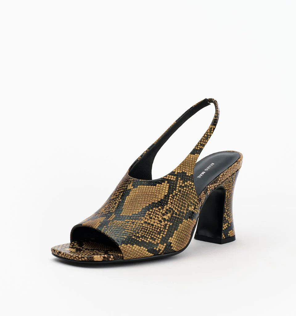 Alias Mae Jackie Slingback Heels Caramel Snake Leather