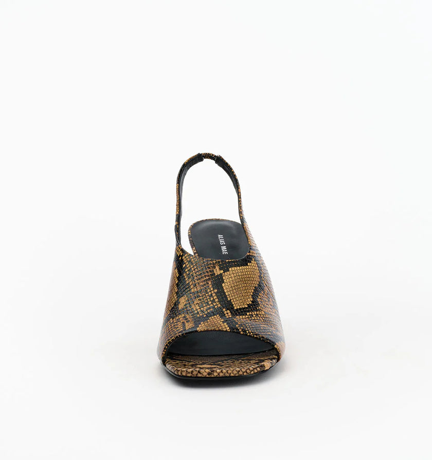 Alias Mae Jackie Slingback Heels Caramel Snake Leather