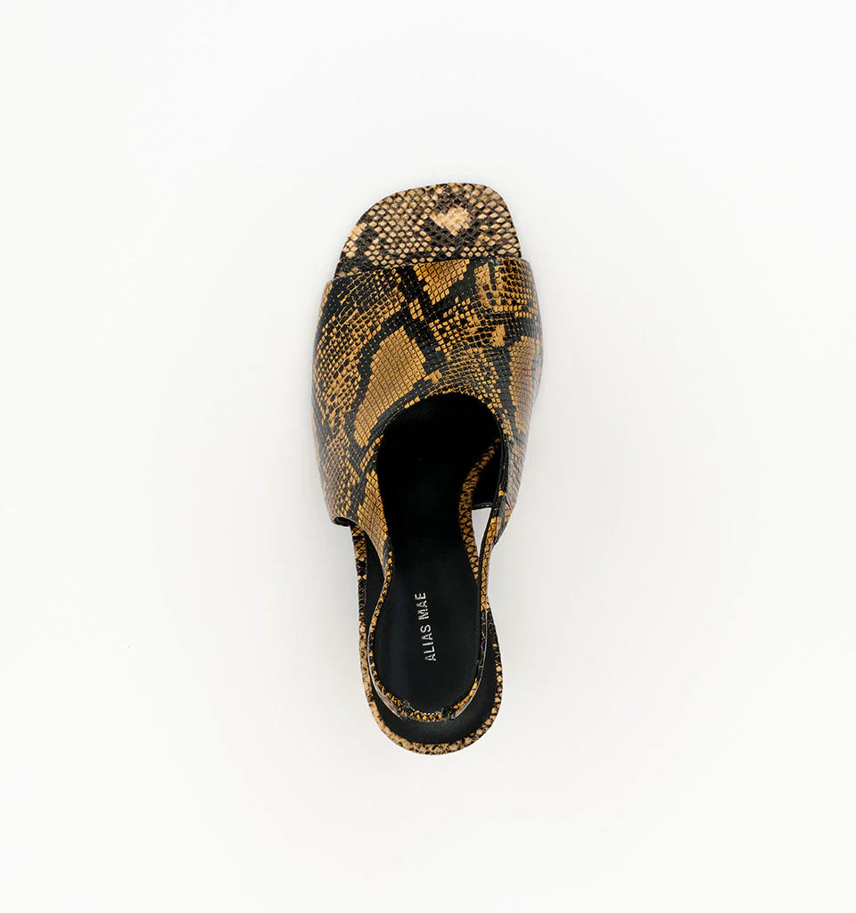 Alias Mae Jackie Slingback Heels Caramel Snake Leather