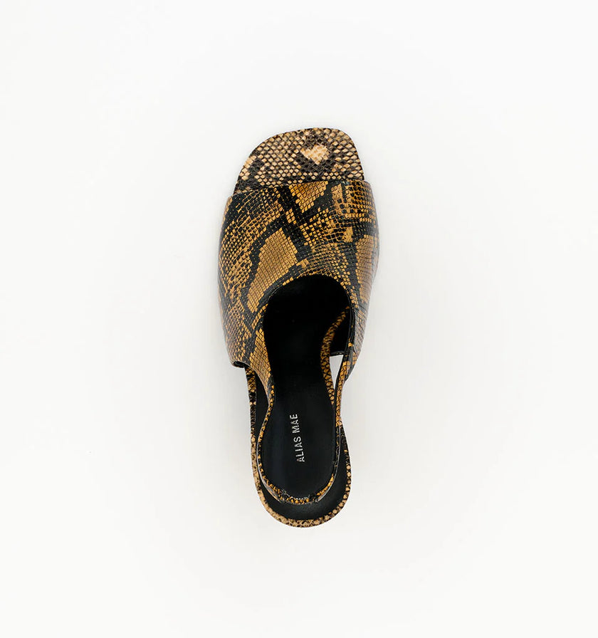 Alias Mae Jackie Slingback Heels Caramel Snake Leather