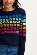 Load image into Gallery viewer, Sugarhill Rita Jumper Navy Rainbow Flowers
