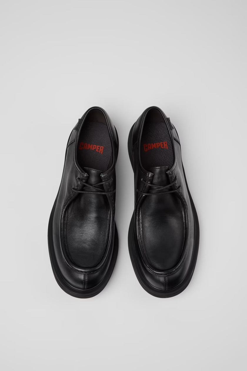Camper Norman Black Leather Mens Derby Shoe