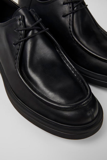 Camper Norman Black Leather Mens Derby Shoe