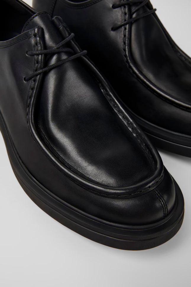 Camper Norman Black Leather Mens Derby Shoe