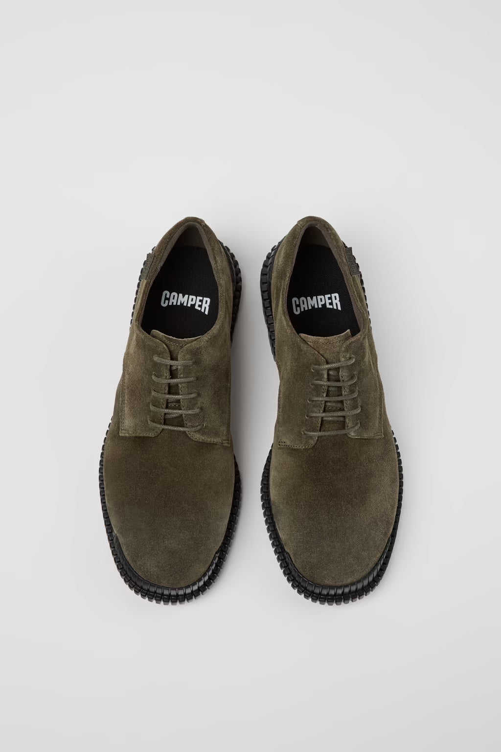 Camper Pix Green Suede Mens Derby Shoe
