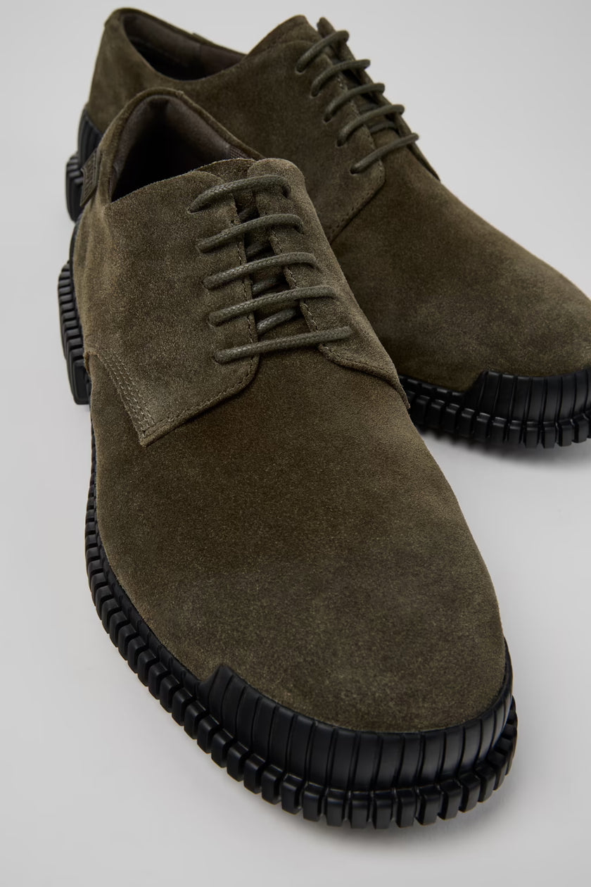 Camper Pix Green Suede Mens Derby Shoe