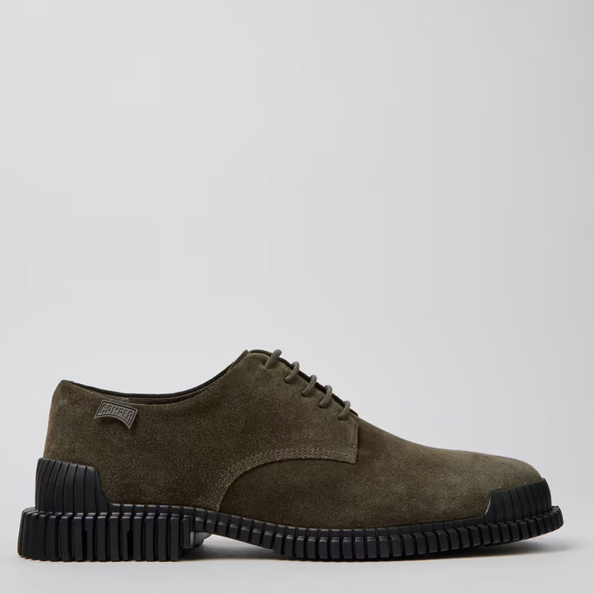 Camper Pix Green Suede Mens Derby Shoe
