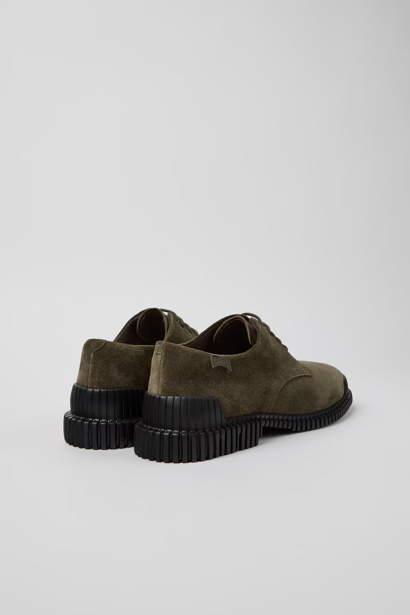 Camper Pix Green Suede Mens Derby Shoe
