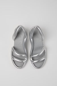 Camper Womens Kobarah Heel Sandals Silver Metallic