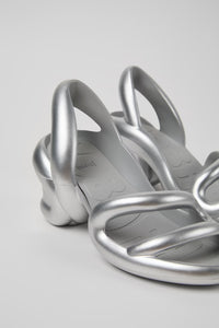 Camper Womens Kobarah Heel Sandals Silver Metallic