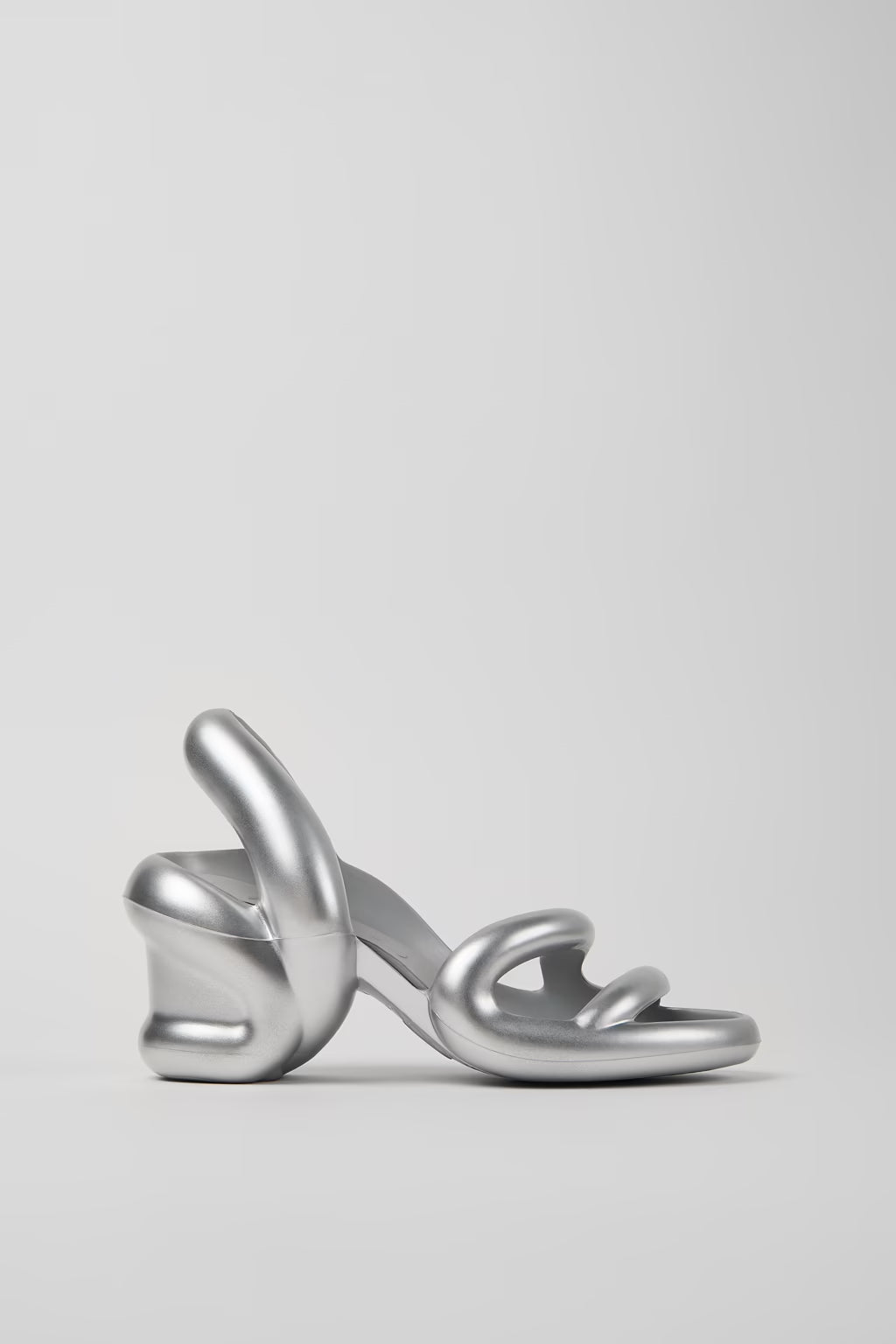 Camper Womens Kobarah Heel Sandals Silver Metallic