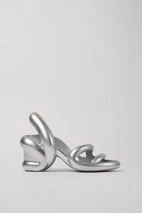 Camper Womens Kobarah Heel Sandals Silver Metallic