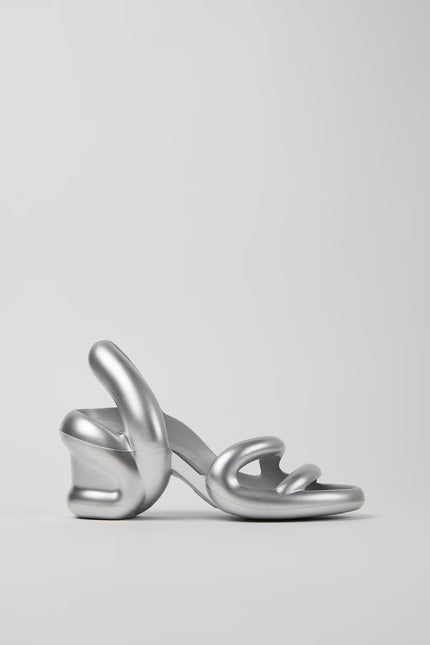 Camper Womens Kobarah Heel Sandals Silver Metallic