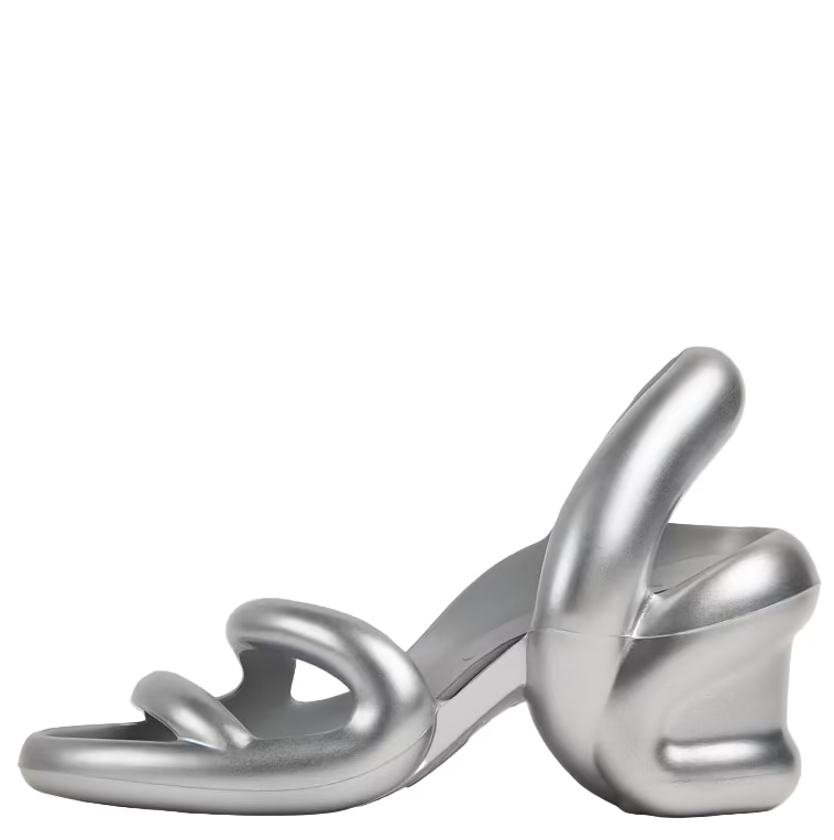Camper Womens Kobarah Heel Sandals Silver Metallic
