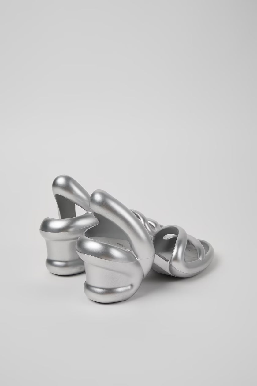 Camper Womens Kobarah Heel Sandals Silver Metallic