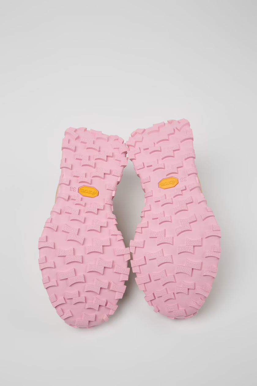 Camper Womens Drift Trail Vibram Sneakers Camel/Pink