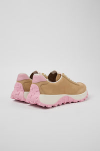 Camper Womens Drift Trail Vibram Sneakers Camel/Pink