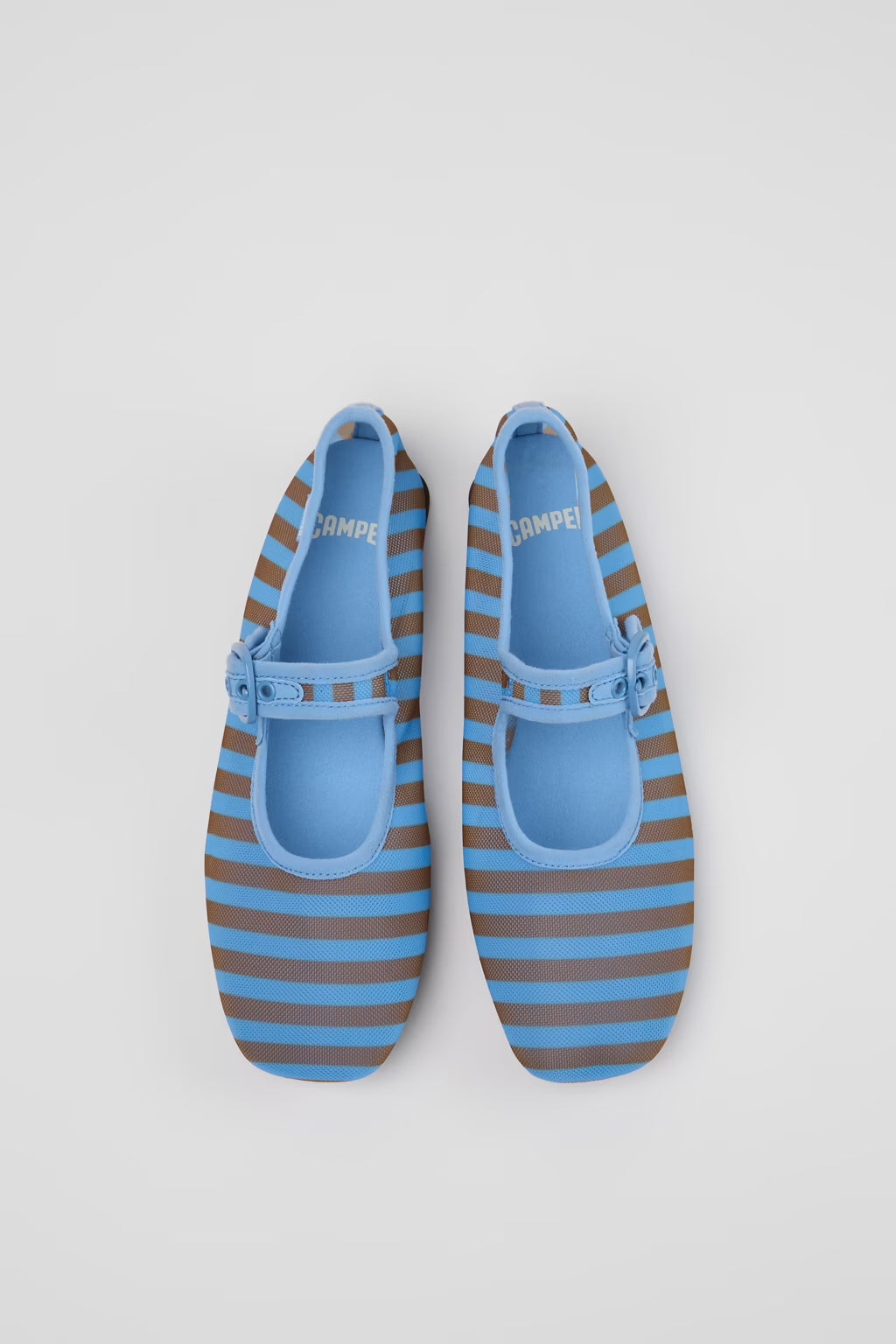 Camper Casi Myra Mesh Ballet Flats Blue/ Brown