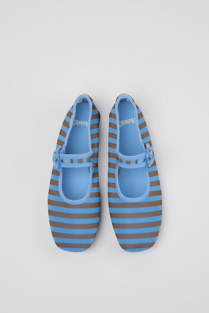 Camper Casi Myra Mesh Ballet Flats Blue/ Brown