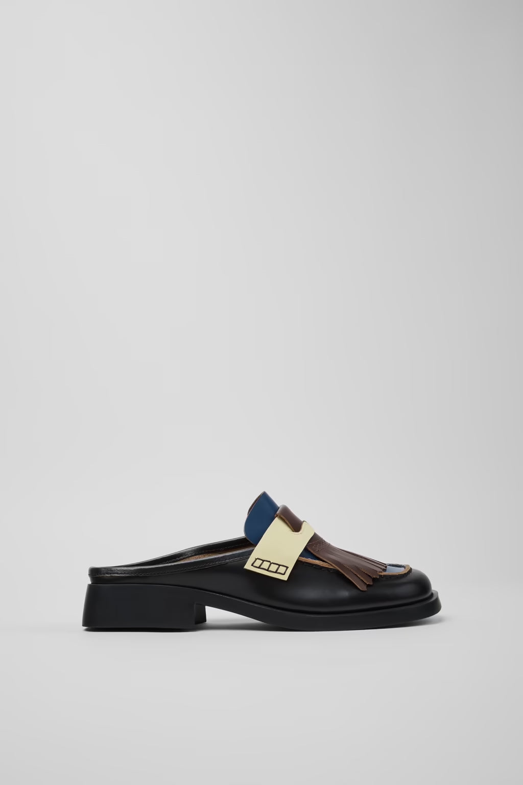 Camper Twins Moccasins Black/ Choc/ Blue/ Yellow