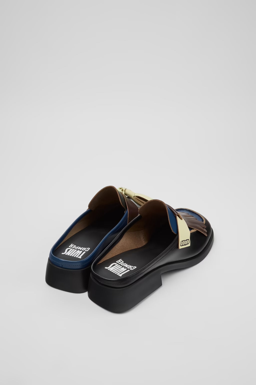 Camper Twins Moccasins Black/ Choc/ Blue/ Yellow