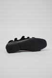 Camper Casi Myra Frilly Ballet Flats Black Leather
