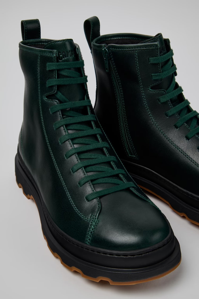 Camper Brutus+ Green Leather Mens Boots