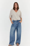 ALEXANDRA Alessia Wide Leg Jeans Mid Blue Denim
