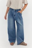 ALEXANDRA Alessia Wide Leg Jeans Mid Blue Denim