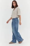 ALEXANDRA Alessia Wide Leg Jeans Mid Blue Denim