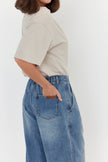 ALEXANDRA Alessia Wide Leg Jeans Mid Blue Denim