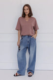 ALEXANDRA Alessia Wide Leg Jeans Mid Blue Denim