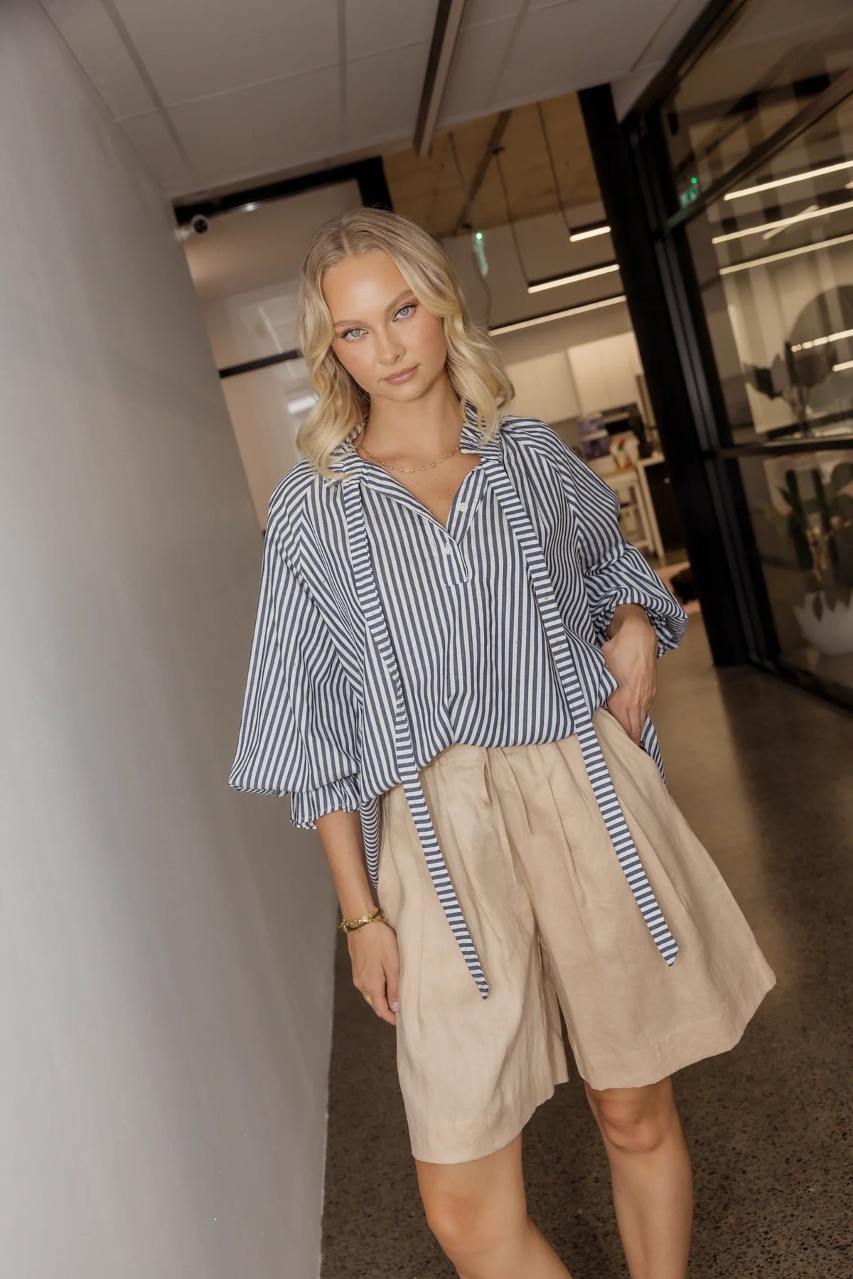 ALEXANDRA Juny Linen Shorts Beige