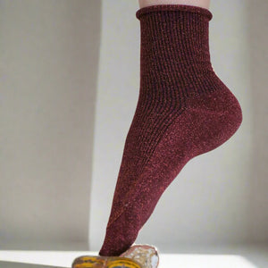 KLUE Glitter Lurex Socks Red