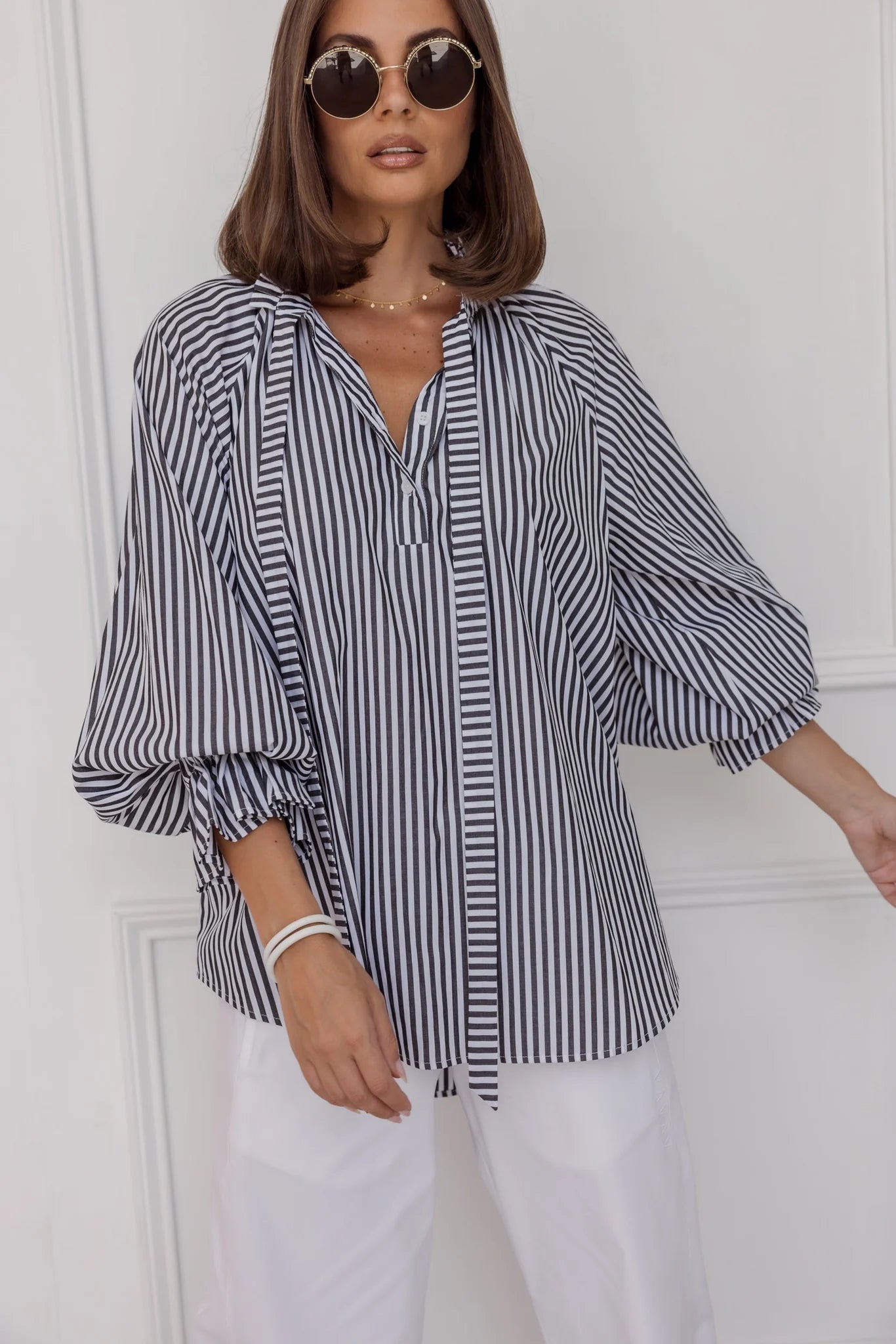 ALEXANDRA Danill Blouse Black Stripe