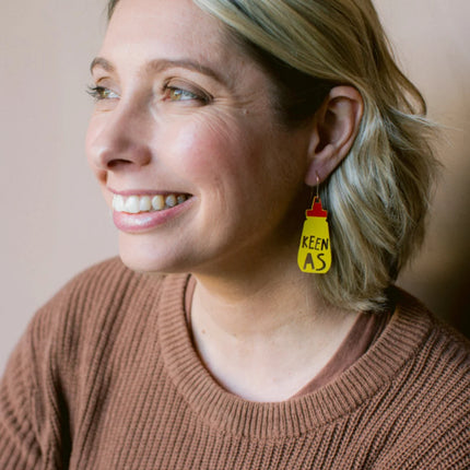 DENZ Keen As Earrings Mustard & Red