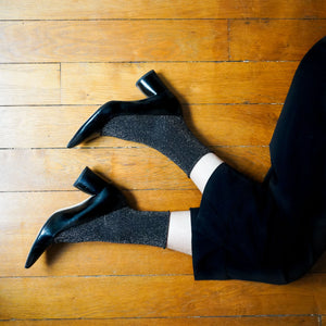 KLUE Glitter Lurex Socks Black