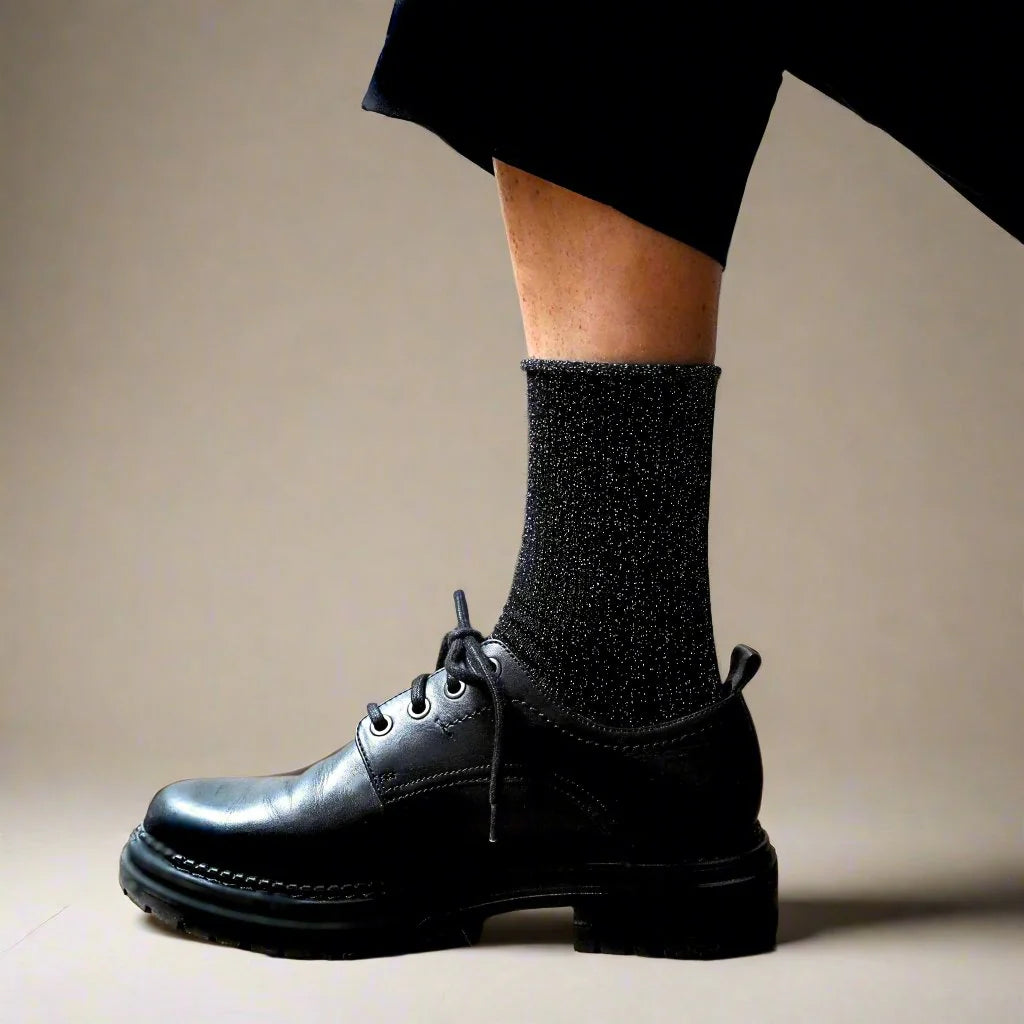 KLUE Glitter Lurex Socks Black