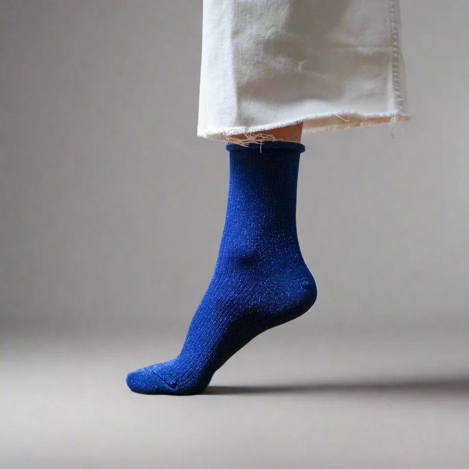 KLUE Glitter Lurex Socks Electric Blue