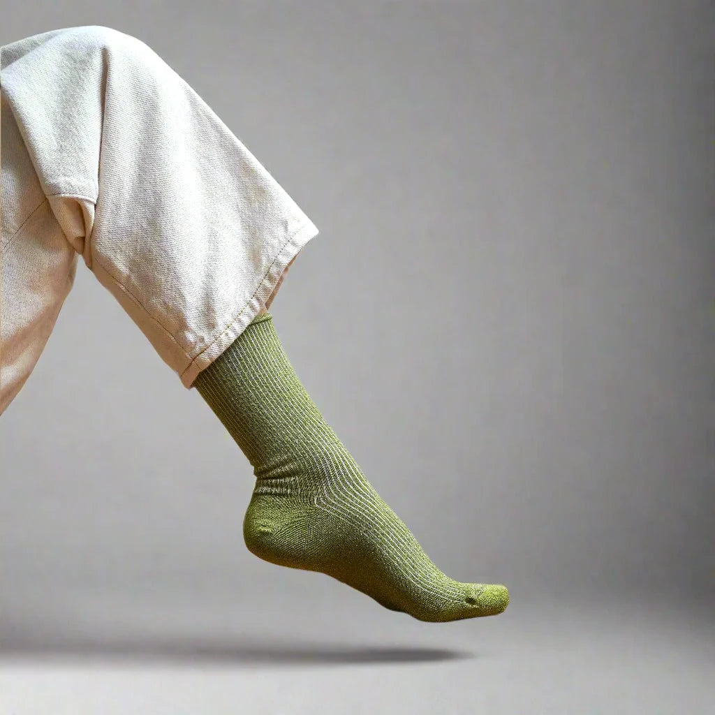 KLUE Glitter Lurex Socks Olive Green