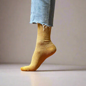 KLUE Glitter Lurex Socks Mustard
