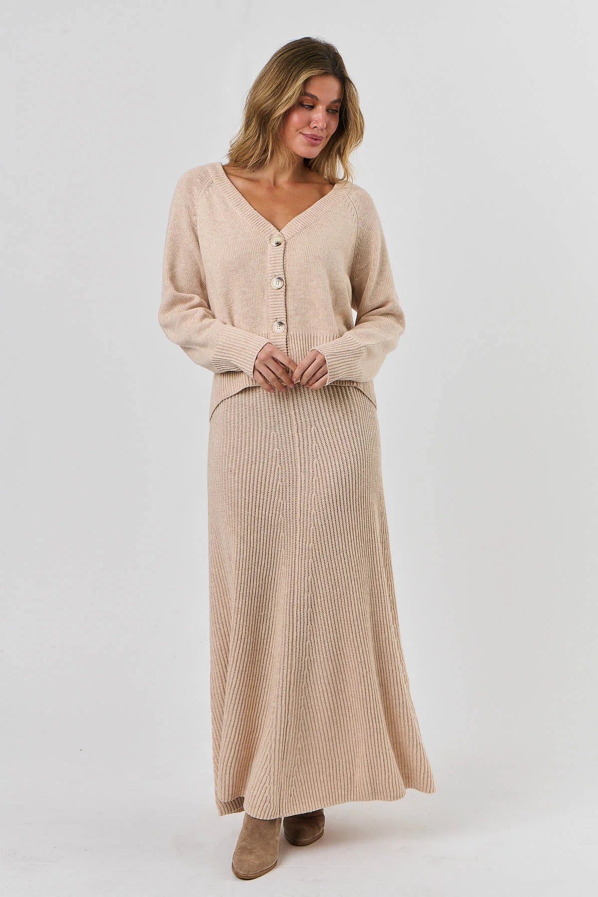 Olive et Julie W010 Knit Skirt Flush Pink