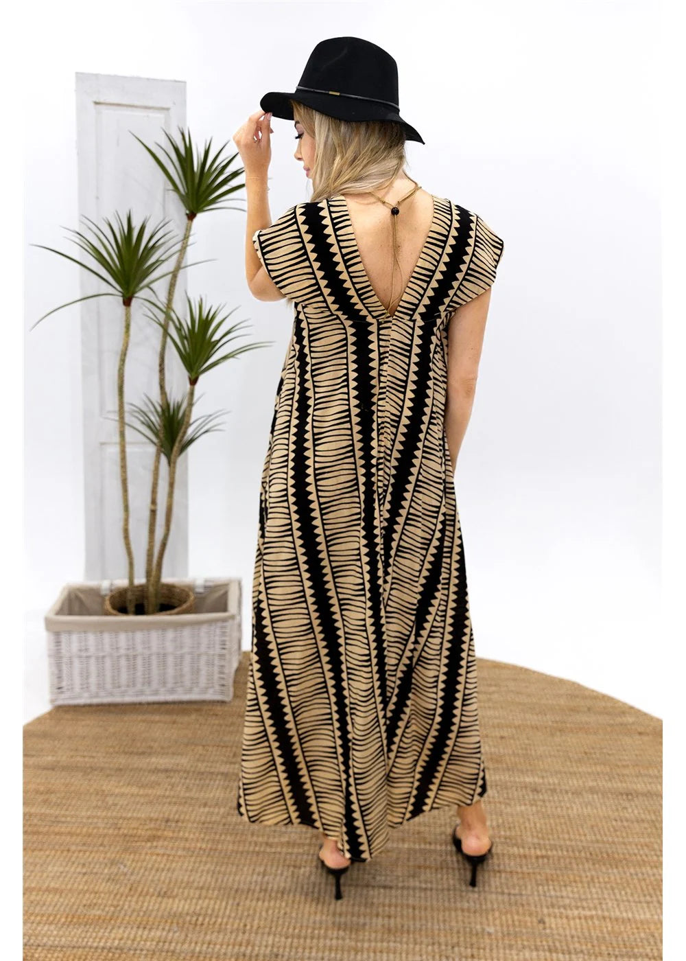 Cienna Hemi Cotton Dress Black