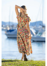 Load image into Gallery viewer, Cienna Lowanna Short Sleeve Wrap Dress Beige Floral
