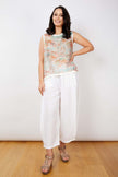 JJ Sisters LL29 Silk Linen Top Scenic Print