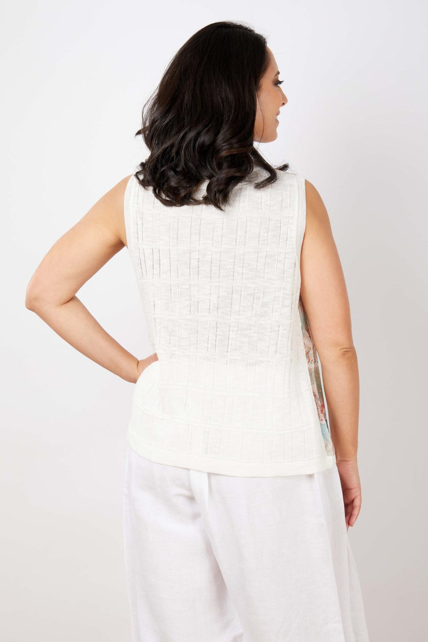 JJ Sisters LL29 Silk Linen Top Scenic Print
