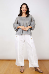 JJ Sisters  LL36 Tucked Top Grey