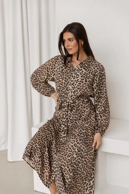 Betty Basics Lisa Leopard Shirt Dress Multi